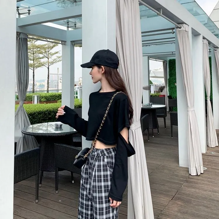 Retro Loose Straight High Waist Plaid Pants