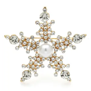 Rhinestone Bejeweled Star-shaped Fashion Brooch Pins