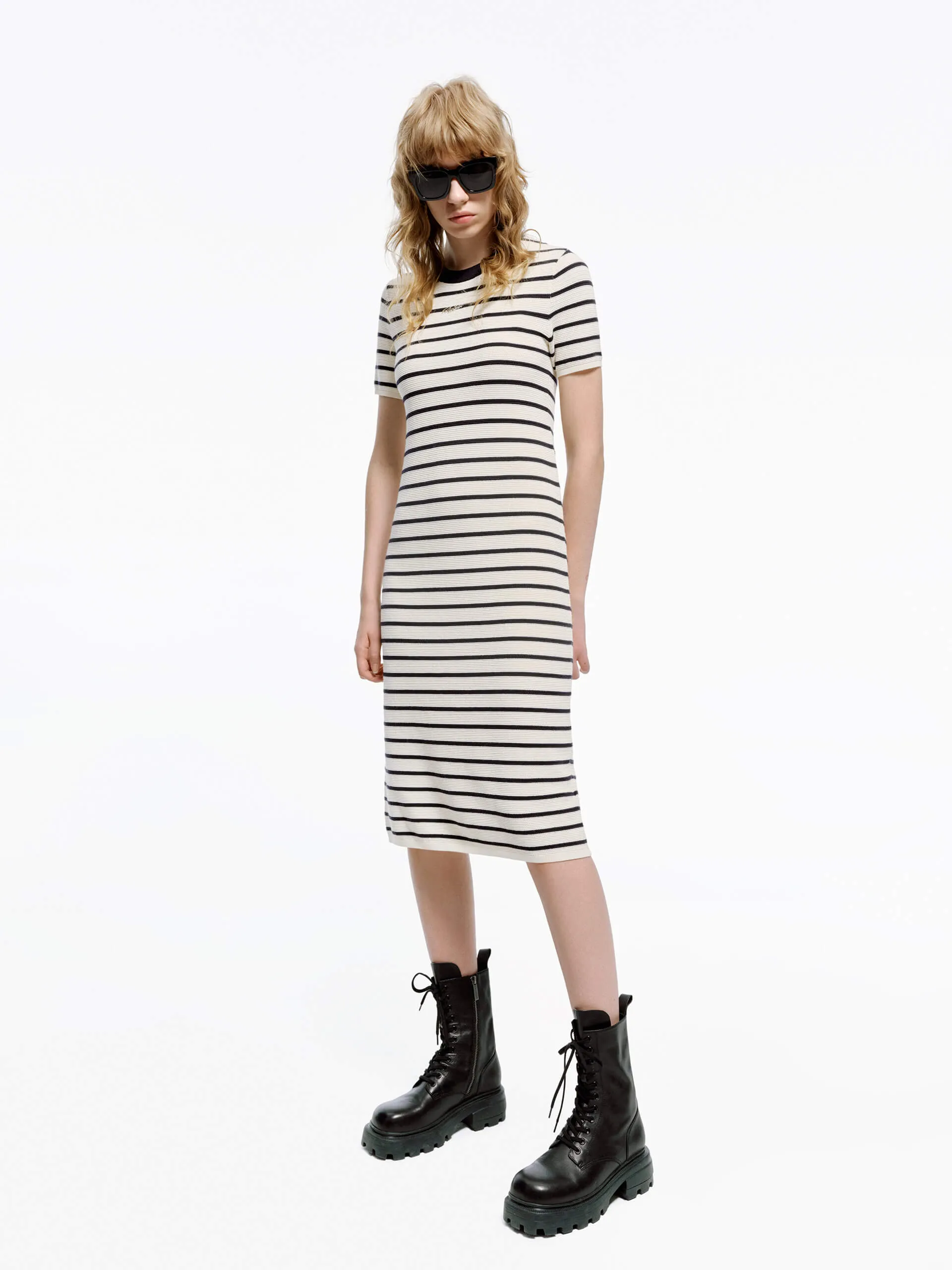 Round Neck Striped Dress