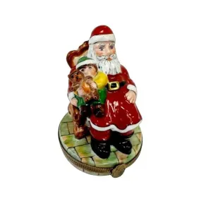 Santa with Child on Lap Red Coat Elda Creation