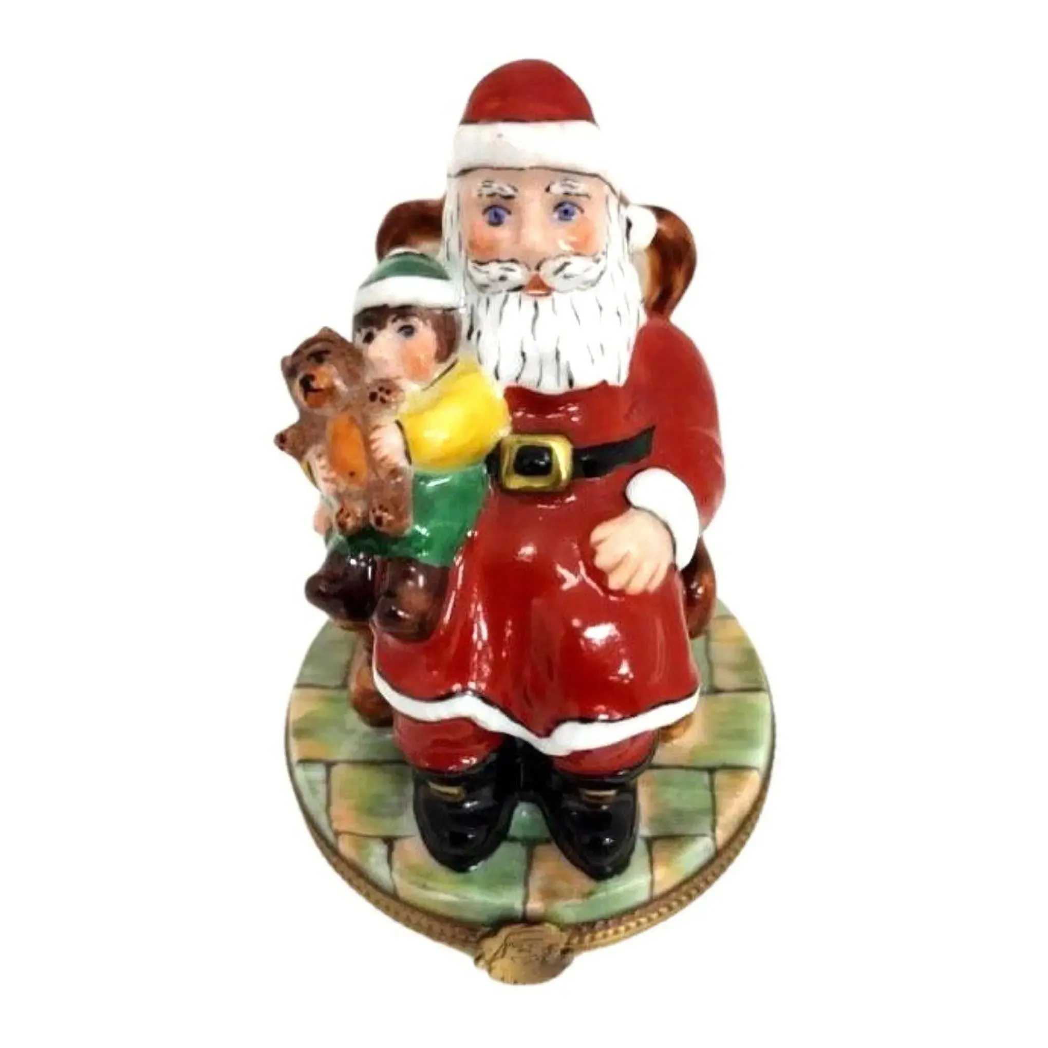 Santa with Child on Lap Red Coat Elda Creation