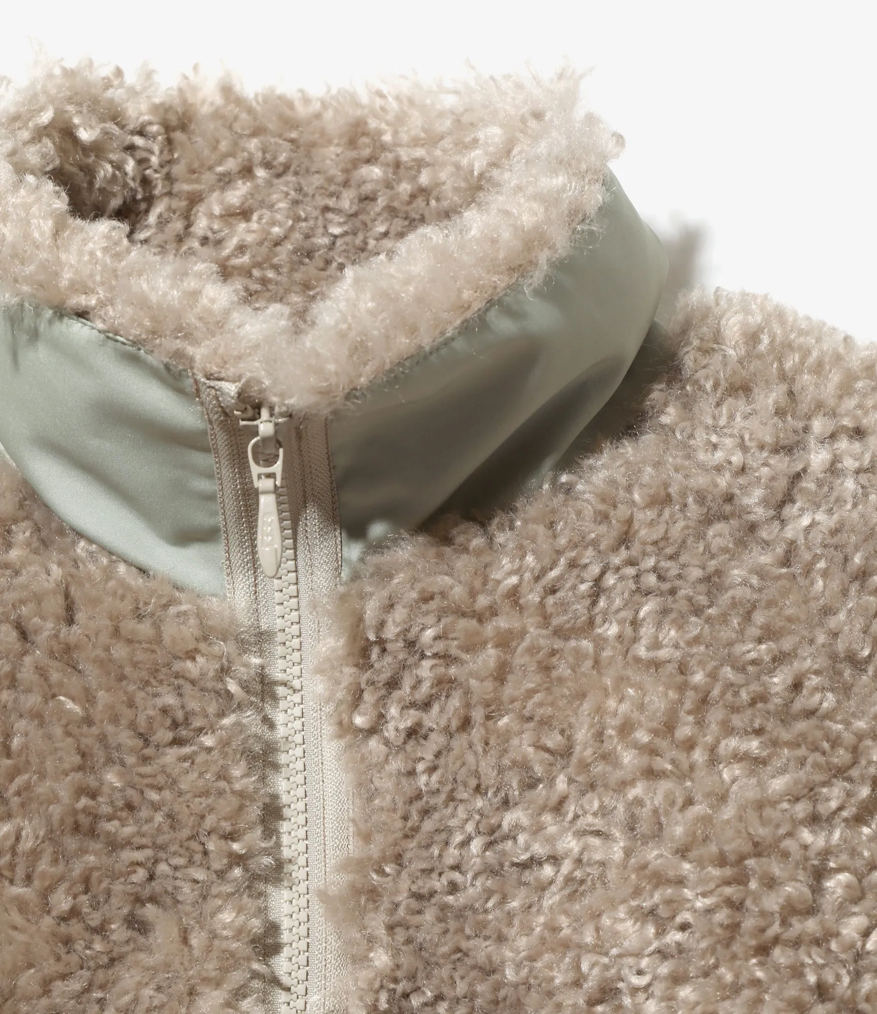 SC Fur Jacket – Beige Poly Curly Fur