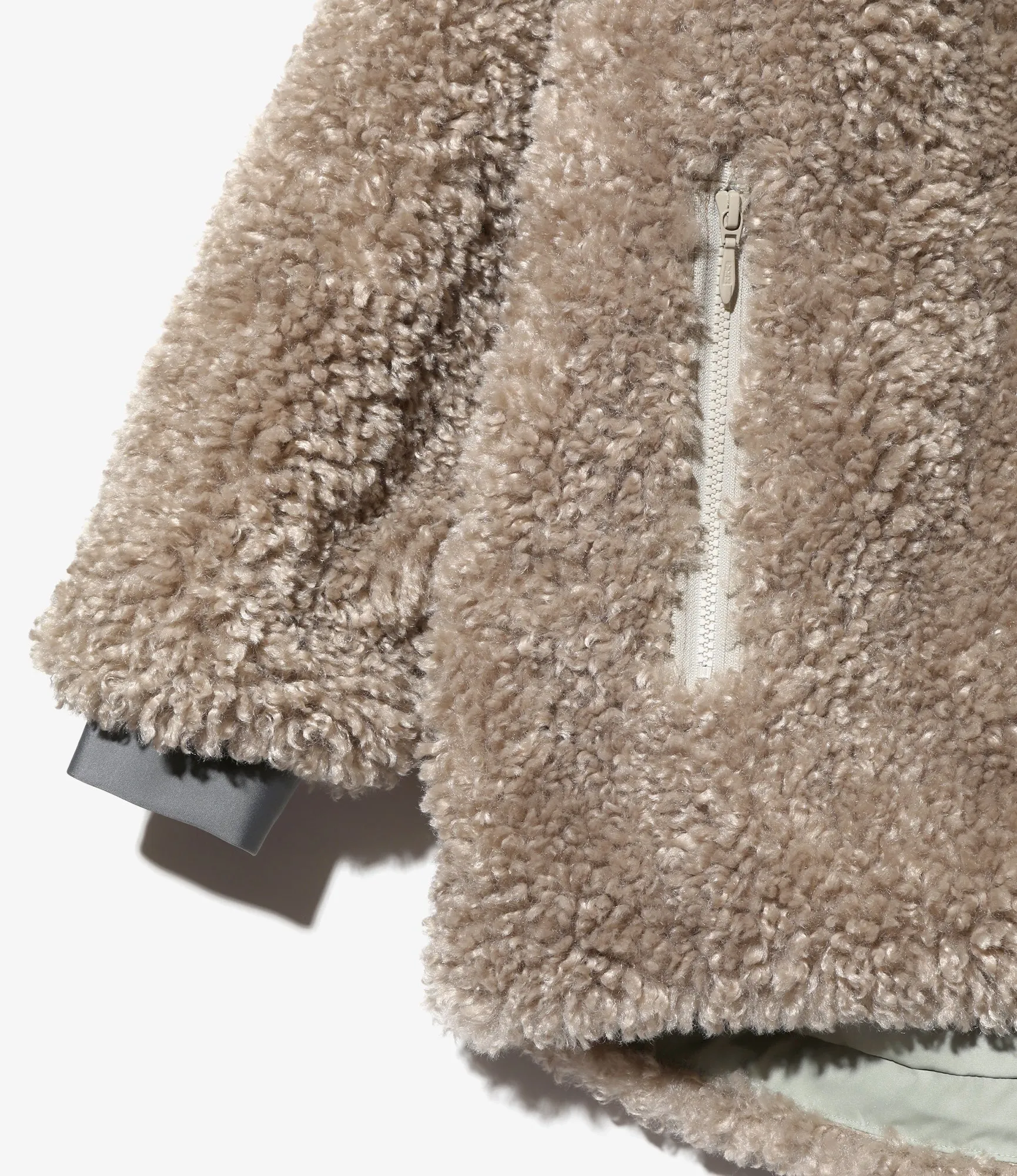 SC Fur Jacket – Beige Poly Curly Fur