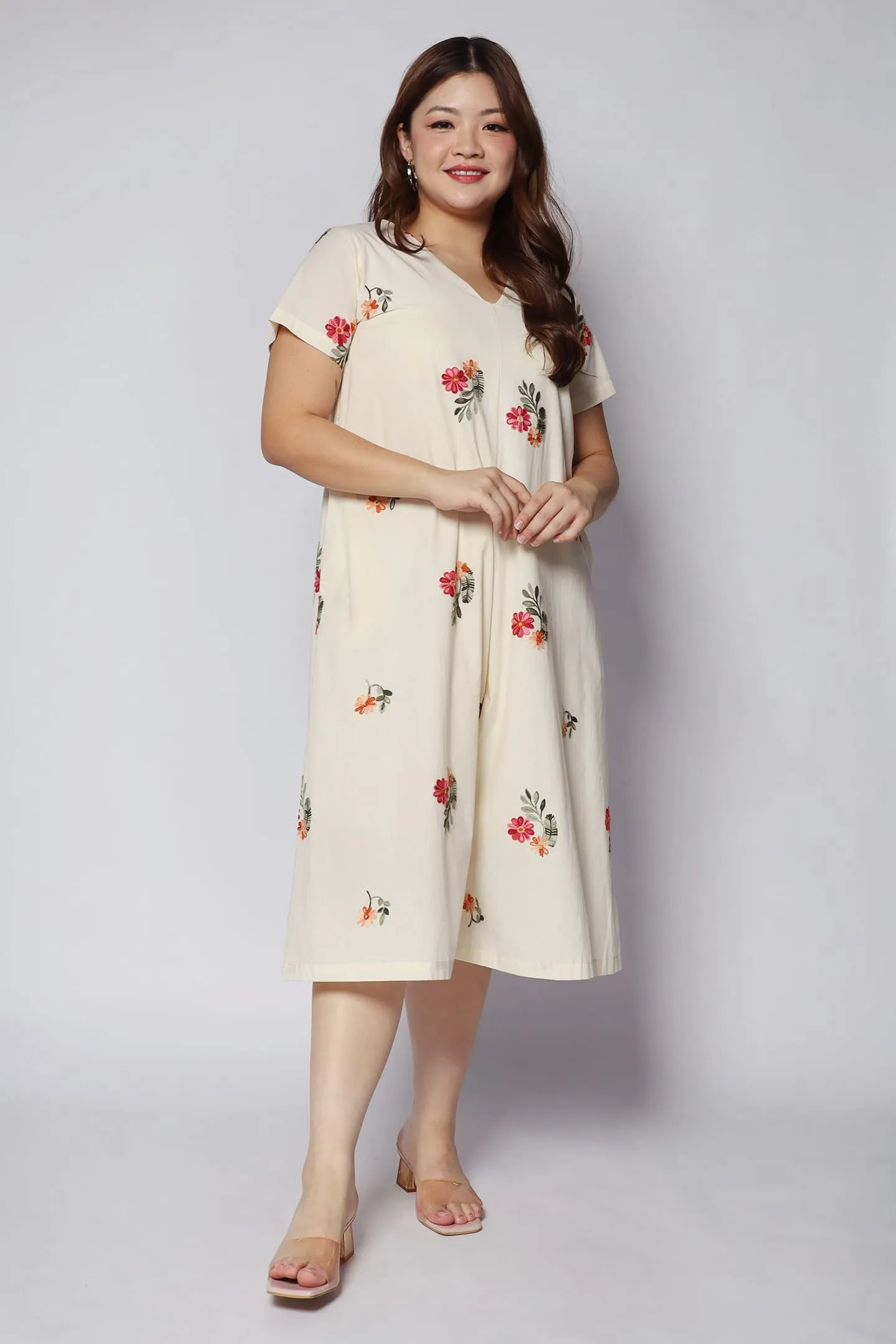 Shirokuro Jumpsuit in Floral Embroidery