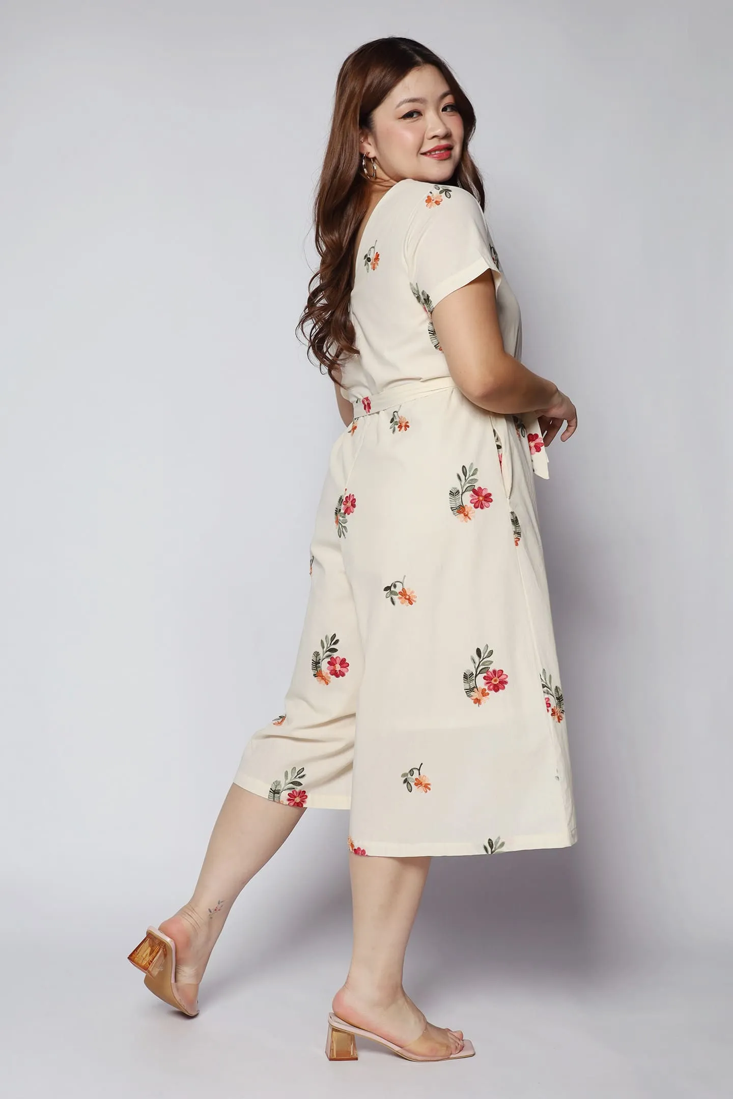 Shirokuro Jumpsuit in Floral Embroidery