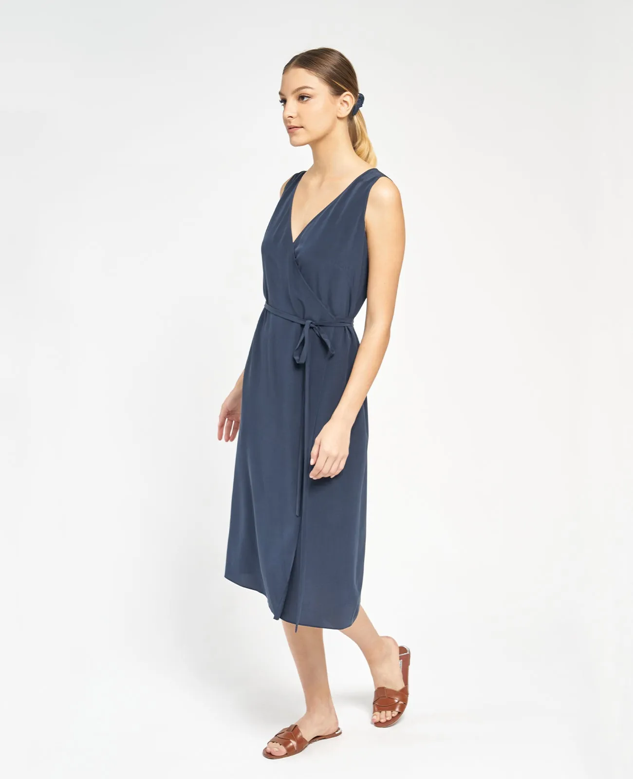 Silk Wrap Tank Dress