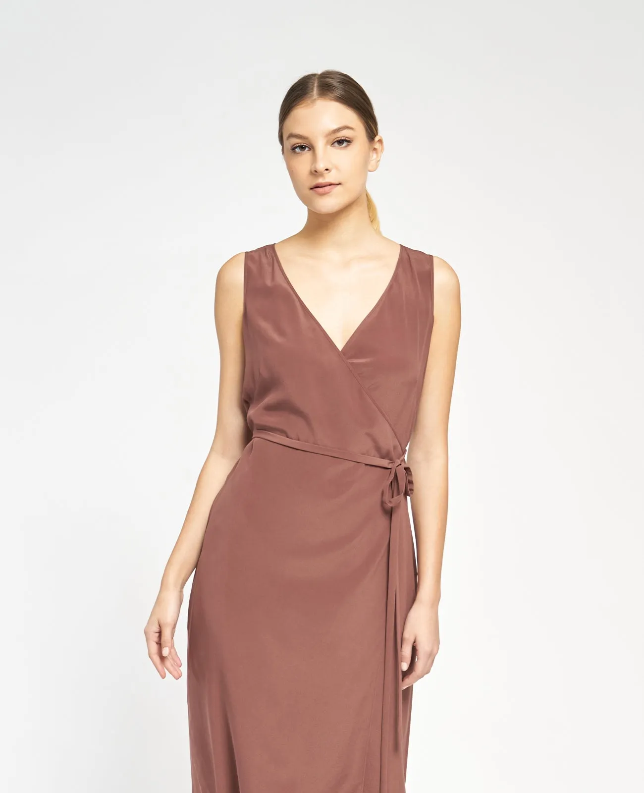 Silk Wrap Tank Dress