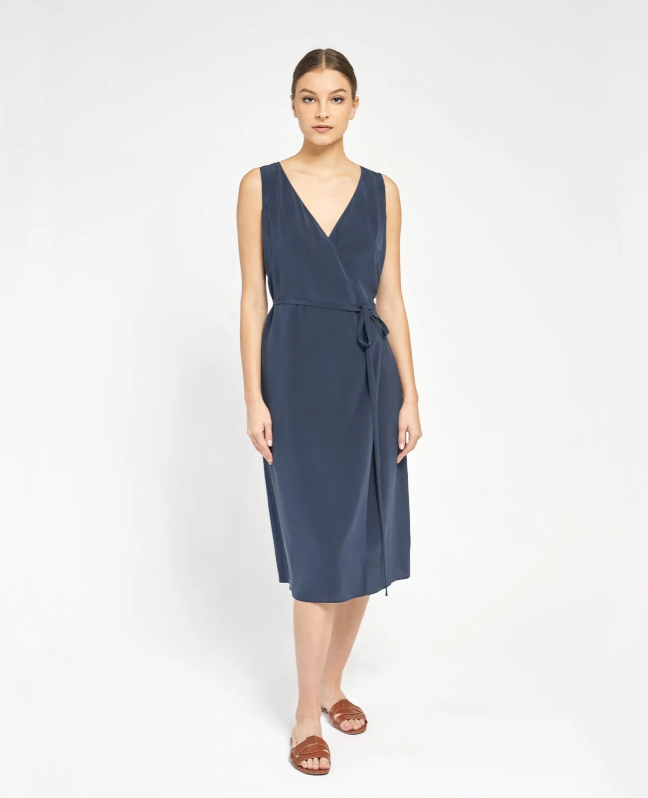 Silk Wrap Tank Dress