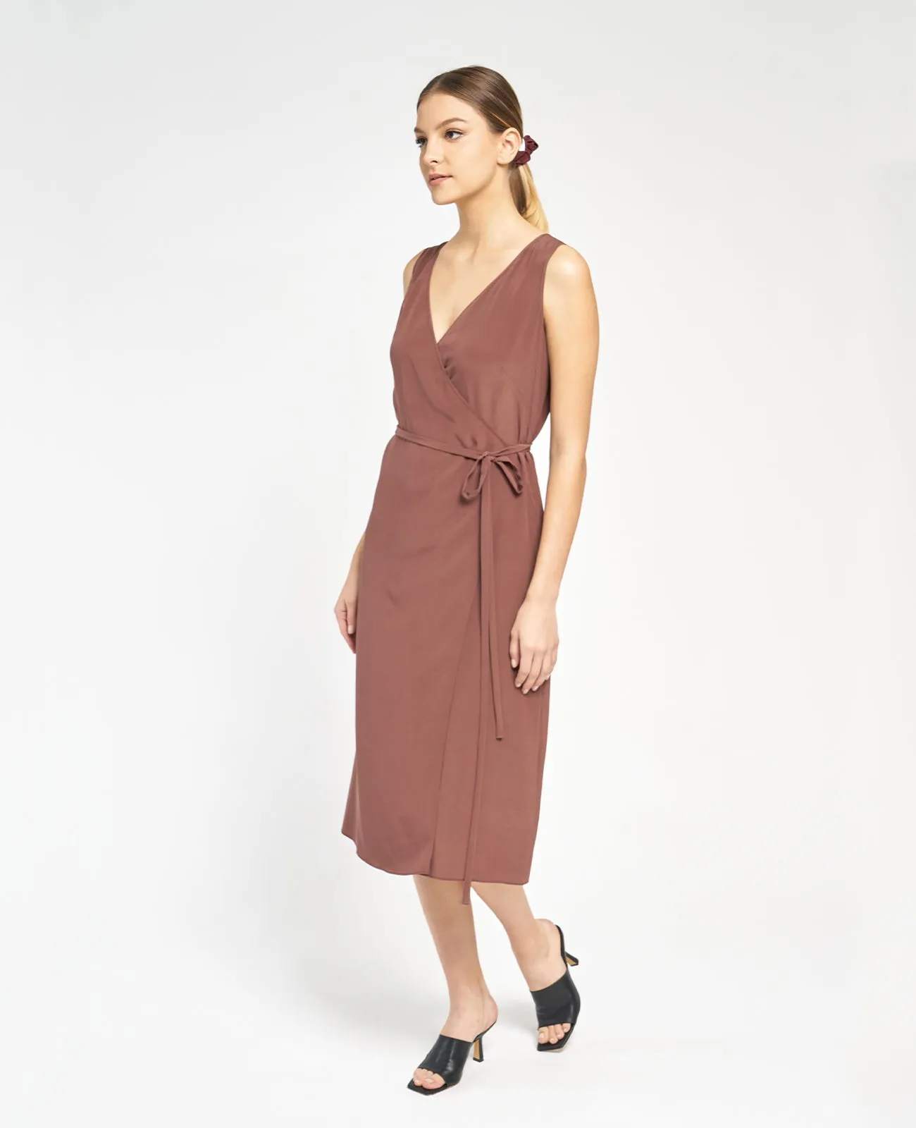 Silk Wrap Tank Dress