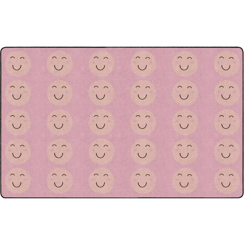 Smiley Face Peach Oasis Classroom Seating Rug