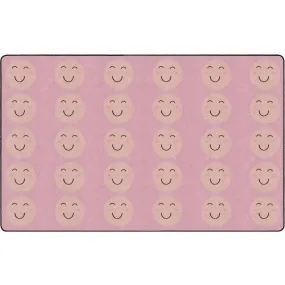 Smiley Face Peach Oasis Classroom Seating Rug