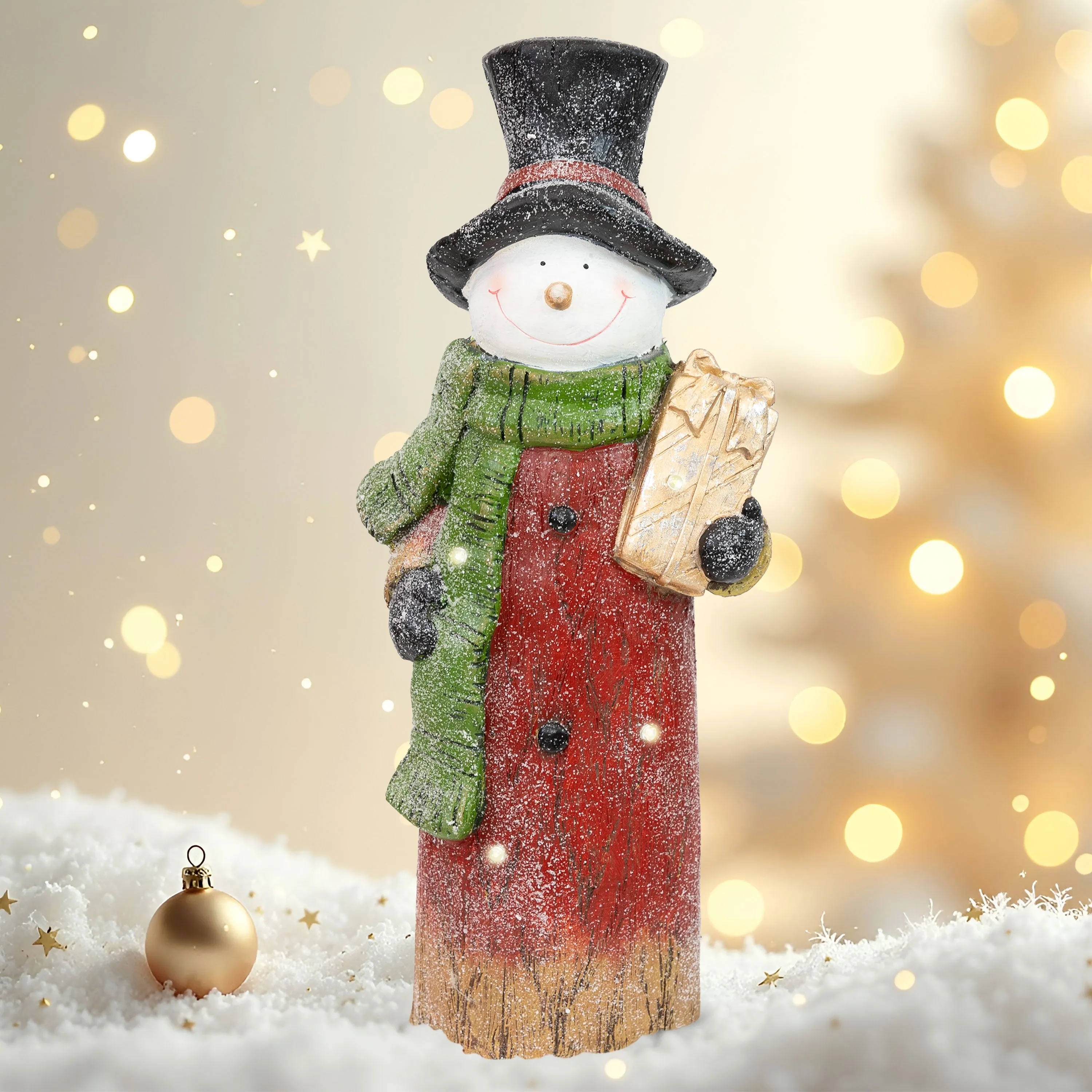 Sunnydaze Frosty with Gift Indoor Snowman Christmas Decoration - 23.5" H