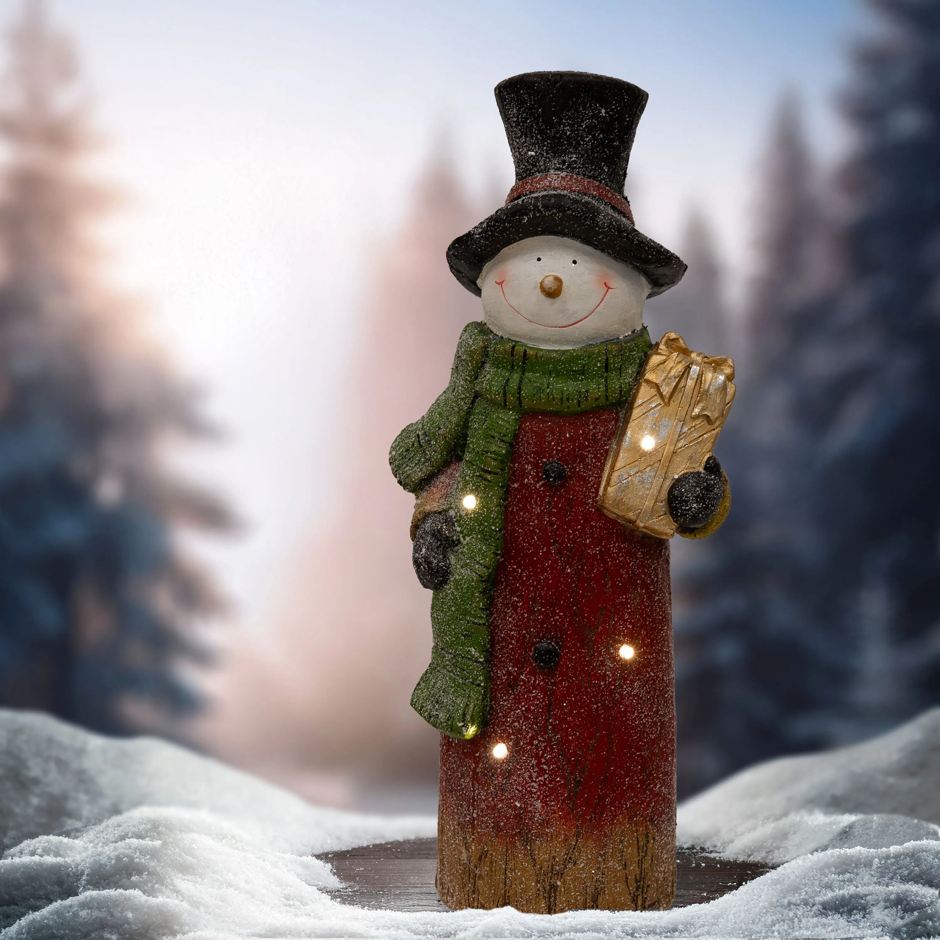 Sunnydaze Frosty with Gift Indoor Snowman Christmas Decoration - 23.5" H