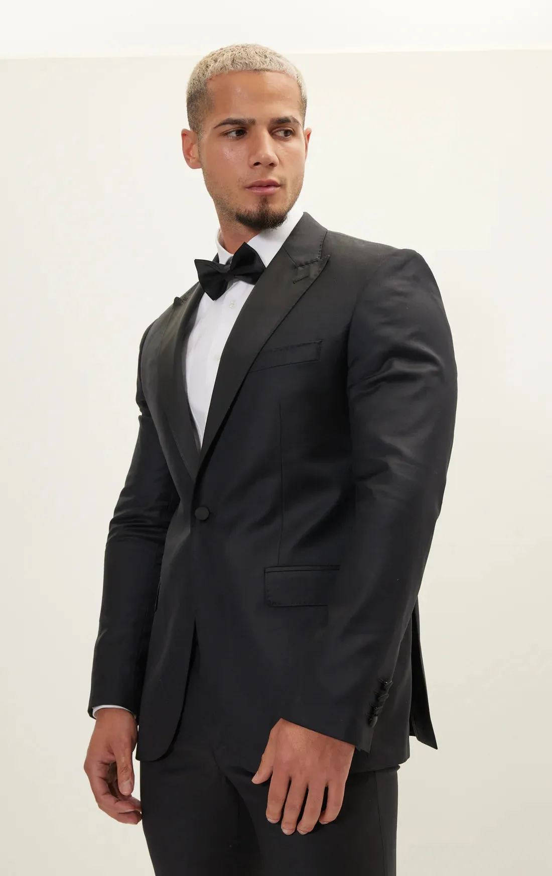 Super 180's Merino Wool Tuxedo - Matte Black