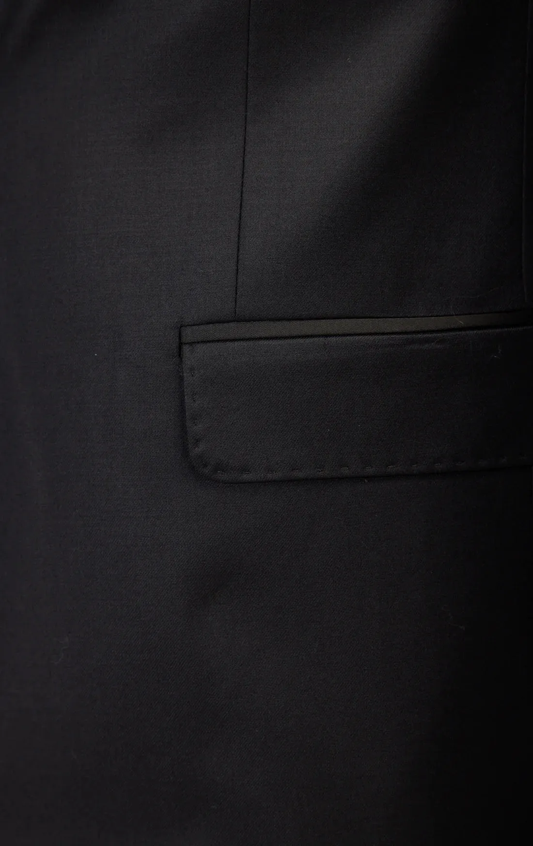 Super 180's Merino Wool Tuxedo - Matte Black