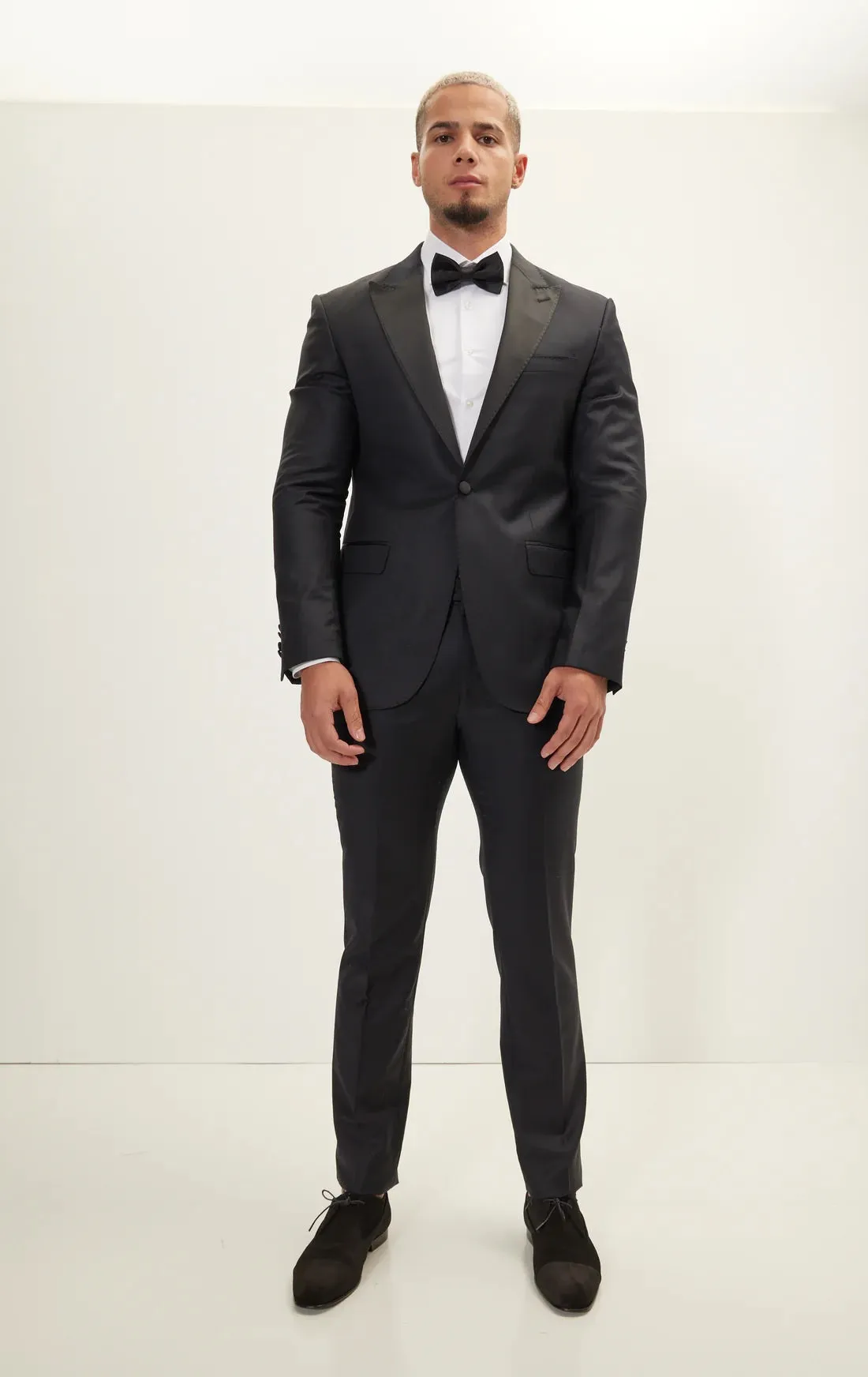 Super 180's Merino Wool Tuxedo - Matte Black