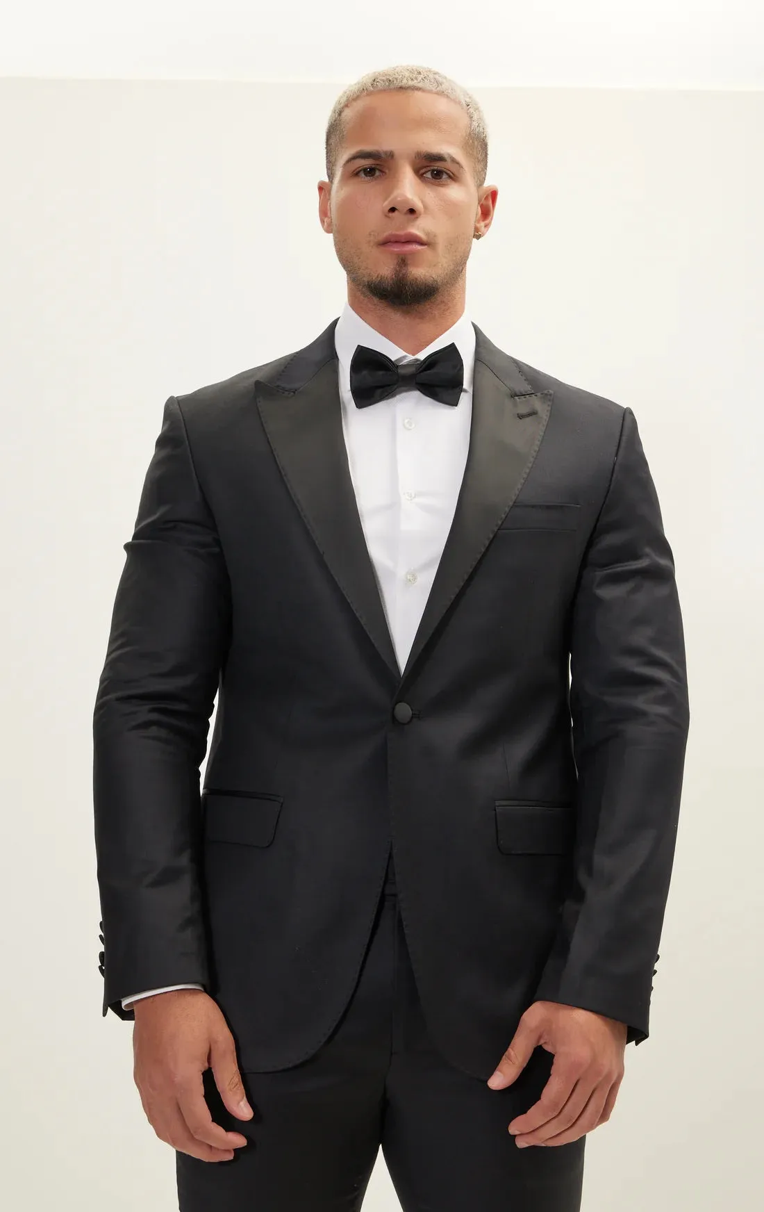 Super 180's Merino Wool Tuxedo - Matte Black