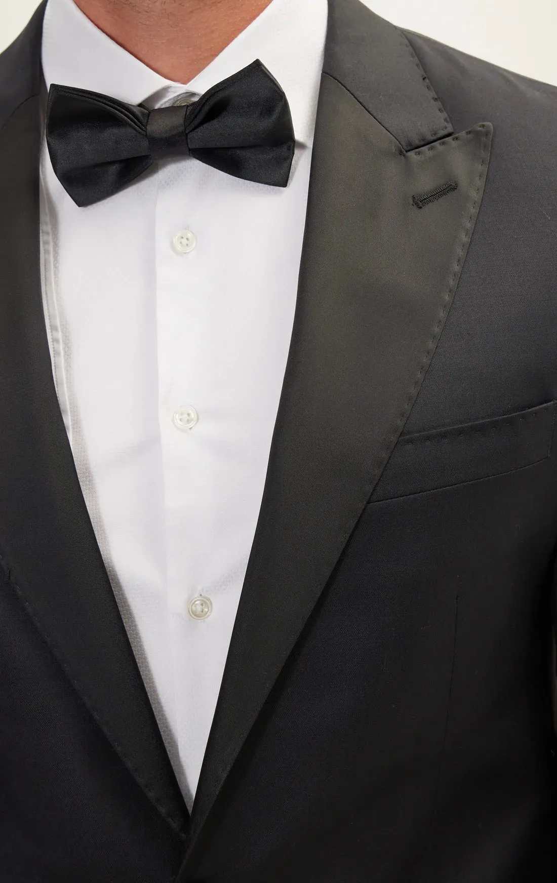 Super 180's Merino Wool Tuxedo - Matte Black