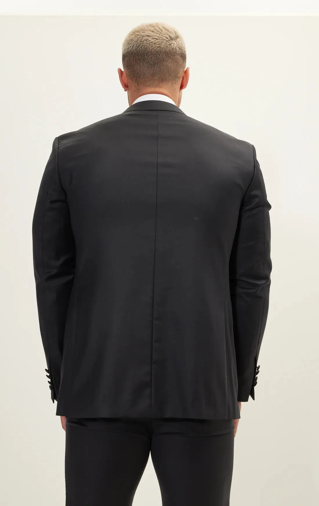 Super 180's Merino Wool Tuxedo - Matte Black