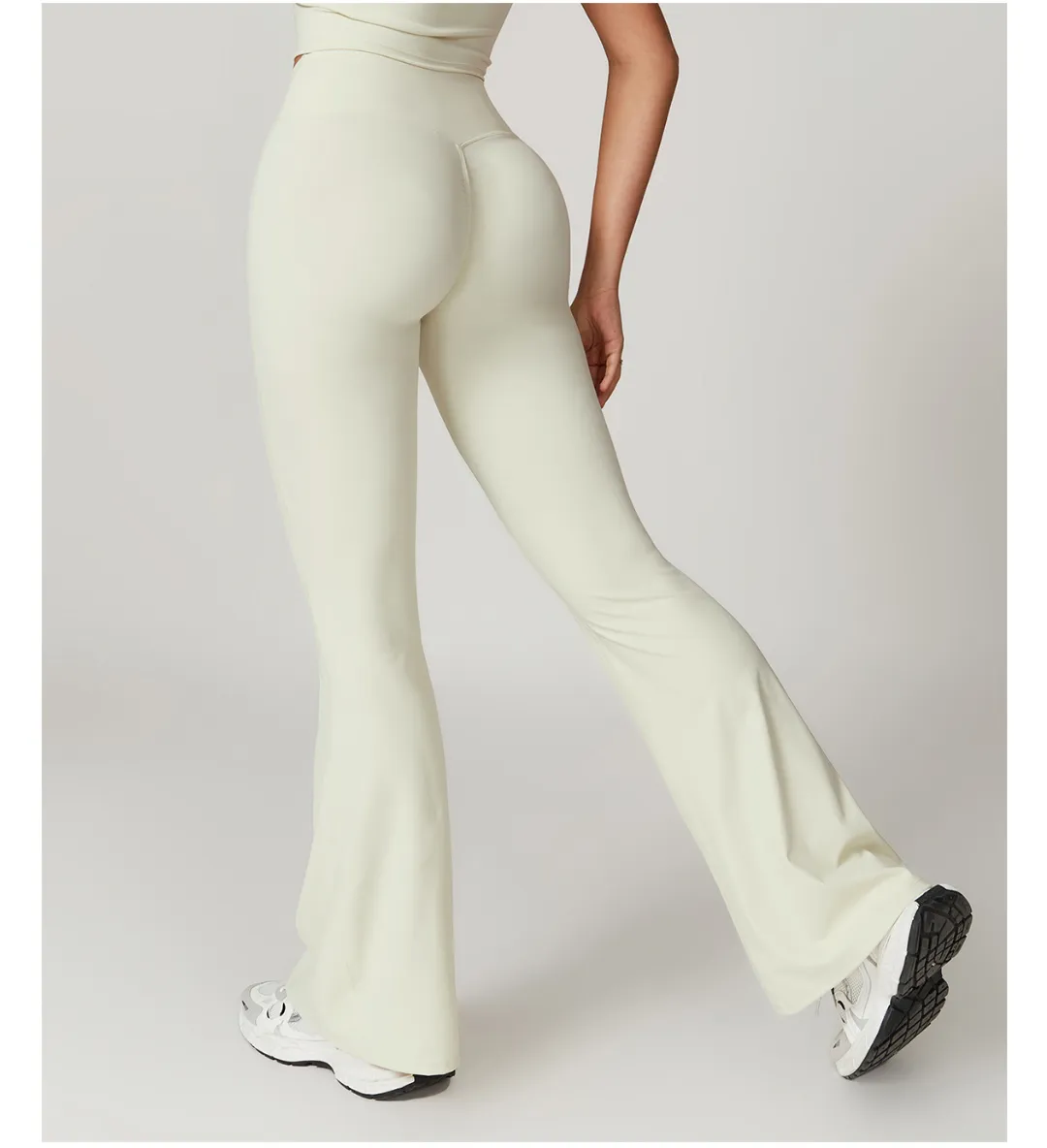 Sustainable Recycled Quick Dry Hip Raise Yoga Bell Bottom Pants Nude Feel Cross High Waist Tight Casual Sports Wide Leg Pants