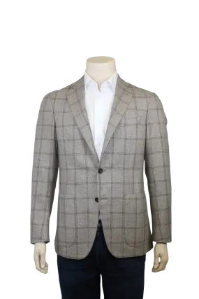 Taupe & Brown Windowpane Sport Coat