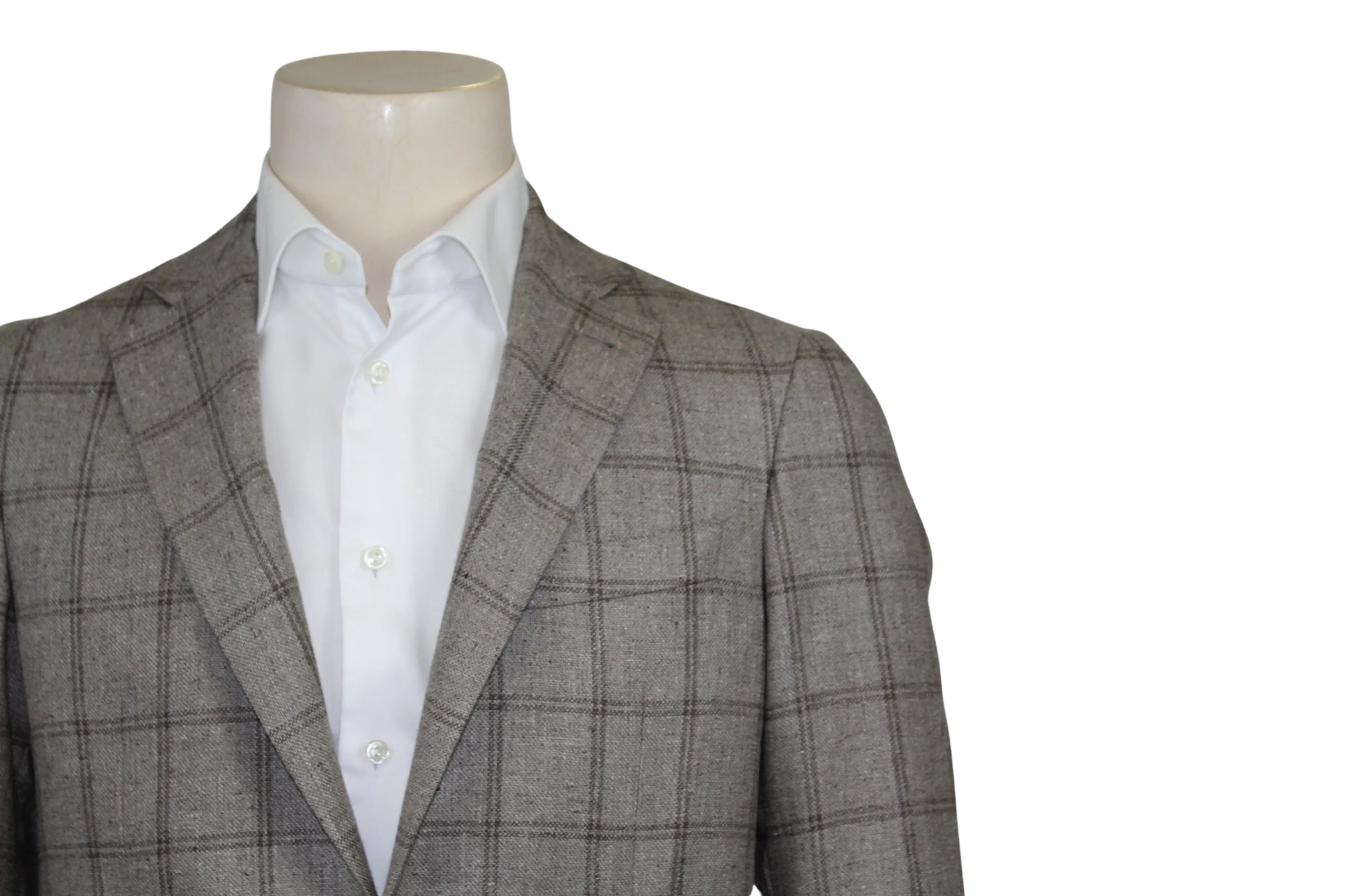 Taupe & Brown Windowpane Sport Coat