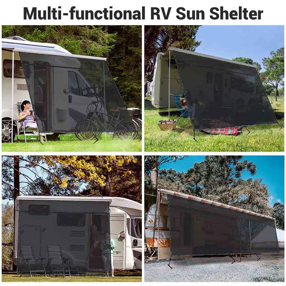 TheLAShop RV Awning Shade Screen with Zipper 15'Wx6'H Trailer Mosquito Net