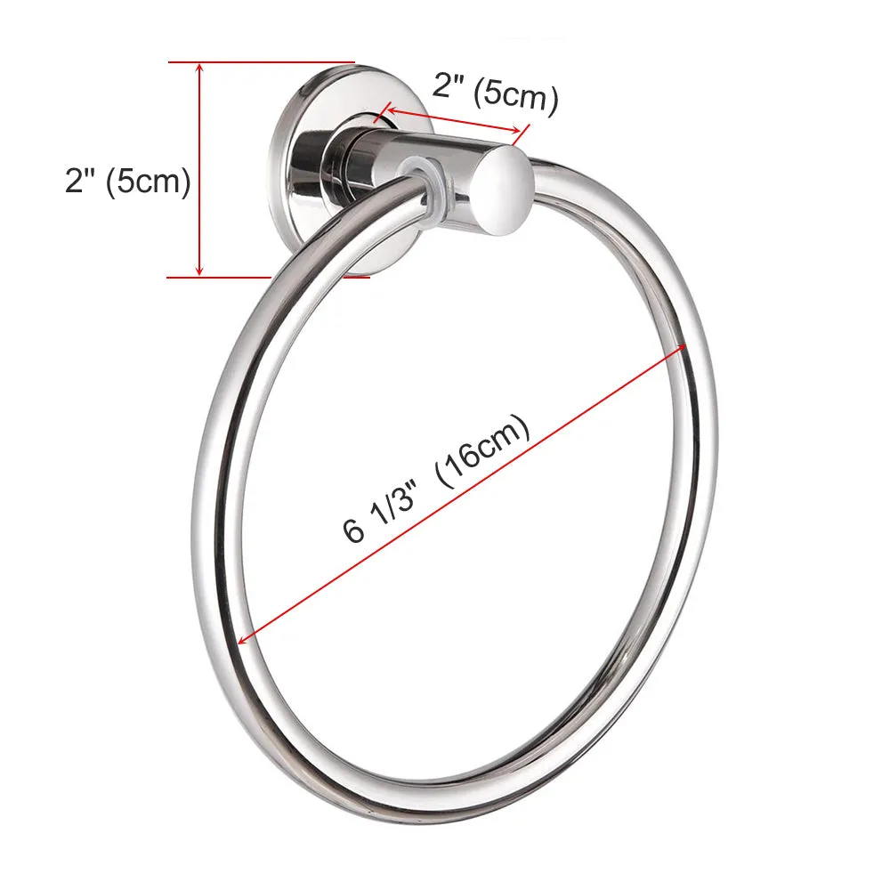 TheLAShop Wall Mounted Towel Ring Holder Stainless Steel Chrome Finish