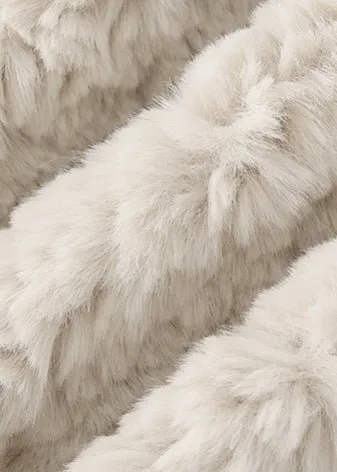 THICK LAPEL LONG FUR COAT