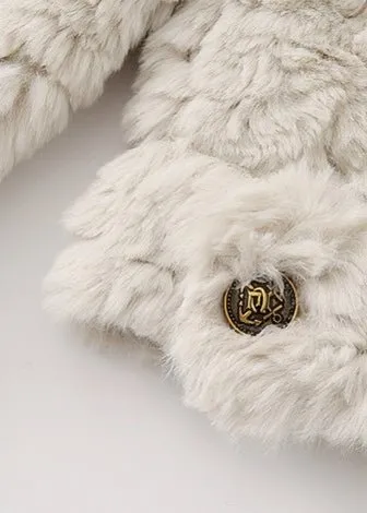 THICK LAPEL LONG FUR COAT