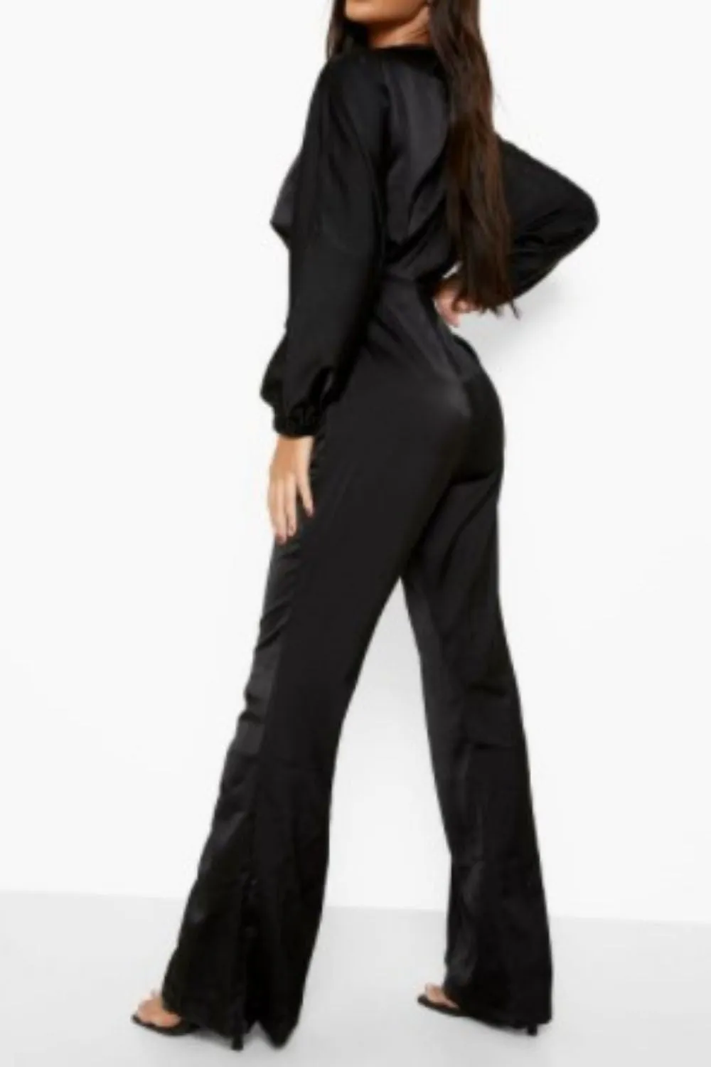 Tie-Up Front Balloon Sleeve Jumpsuit