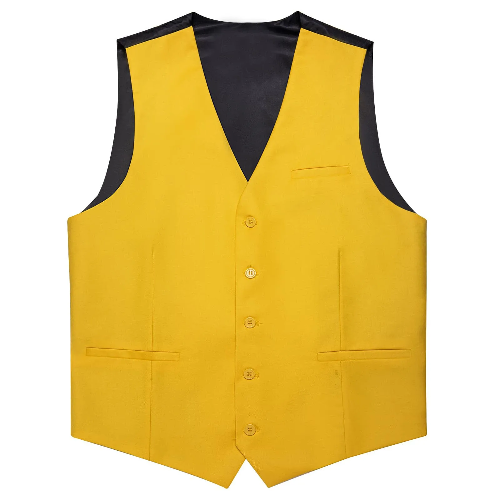 Ties2you Work Vest Saffron Yellow Solid Silk Mens Dress Tuxedo Vest for Business