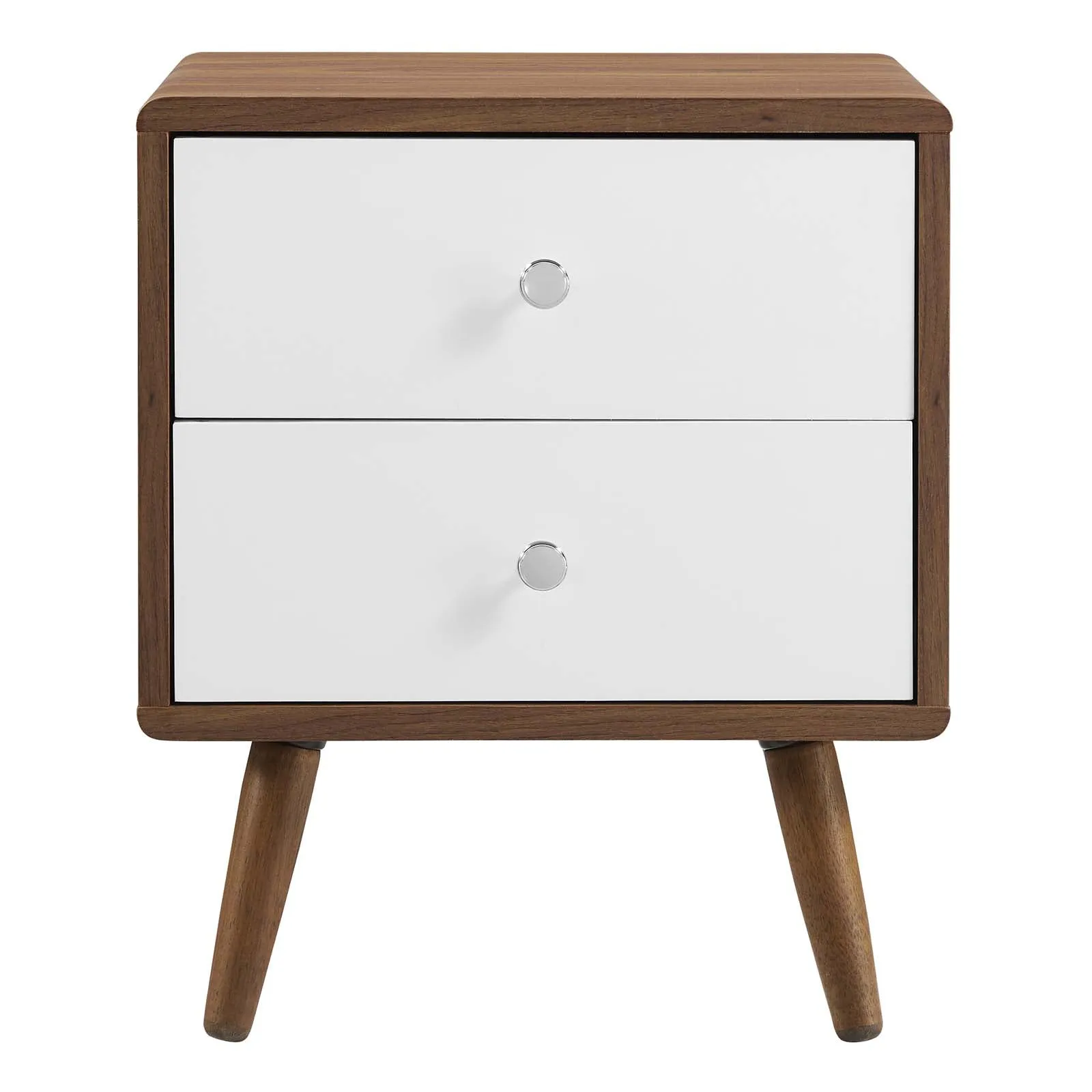 Transmit 2-Drawer Nightstand Walnut White MOD-7017-WAL-WHI