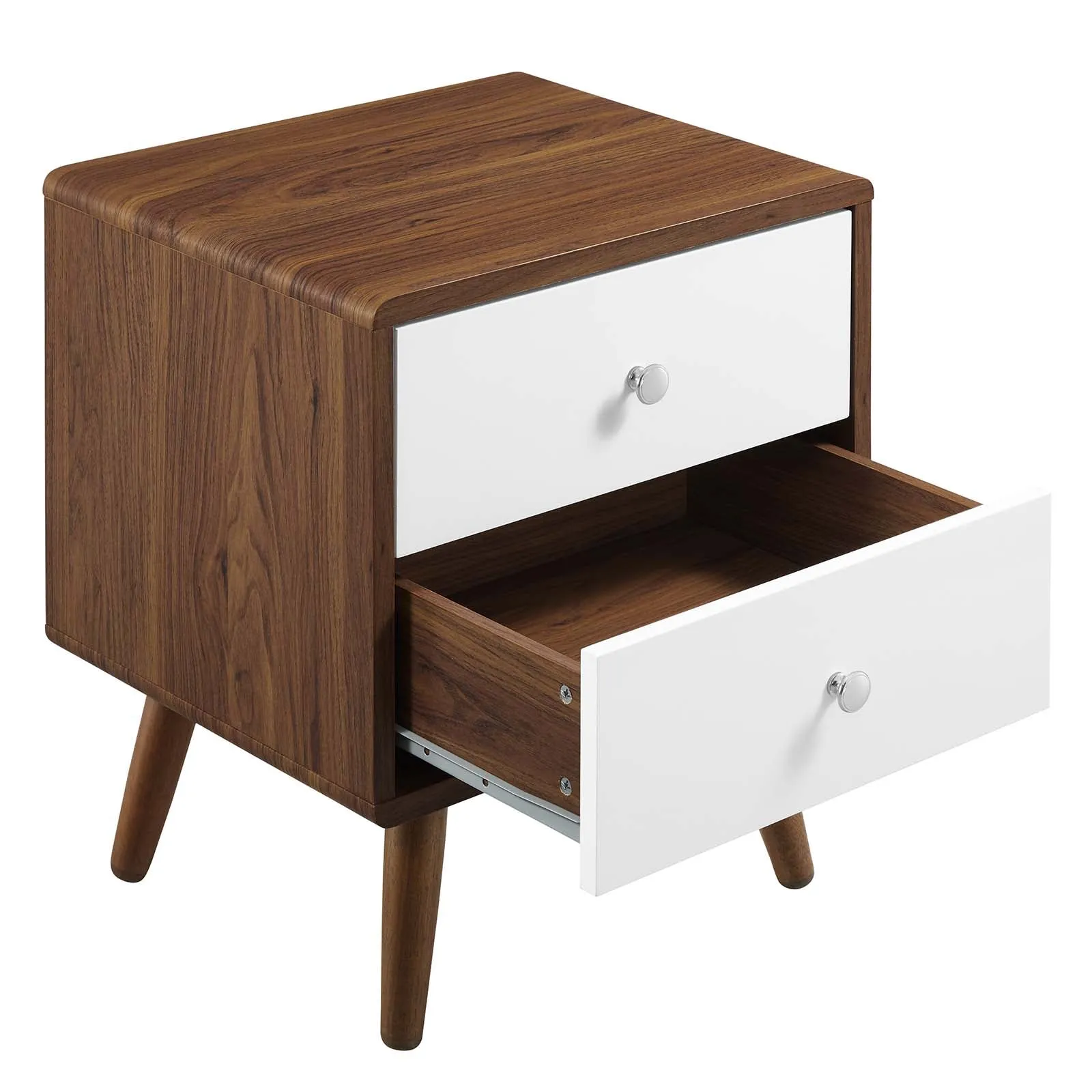 Transmit 2-Drawer Nightstand Walnut White MOD-7017-WAL-WHI