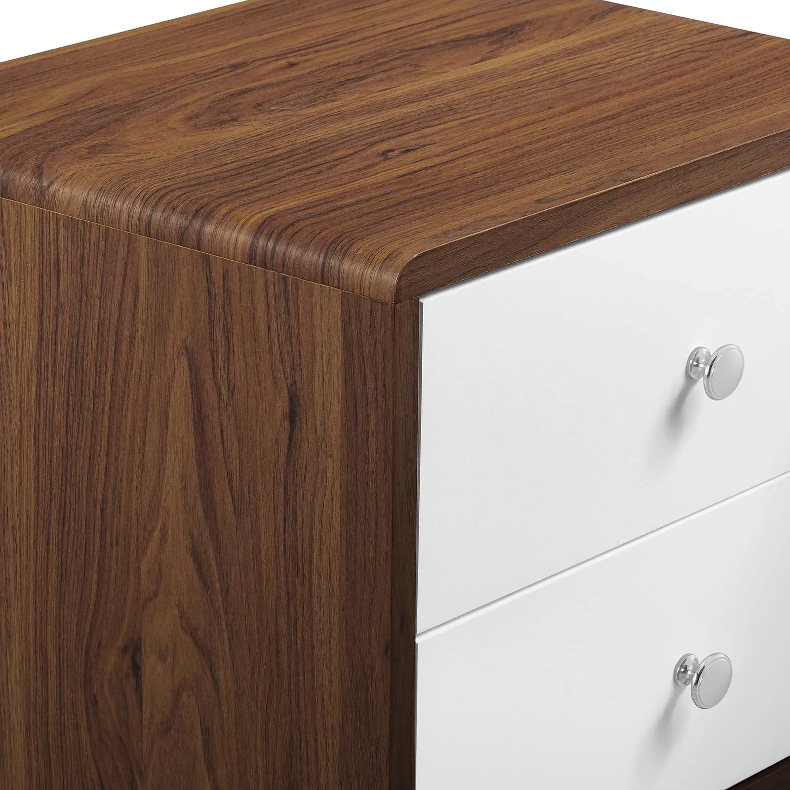 Transmit 2-Drawer Nightstand Walnut White MOD-7017-WAL-WHI