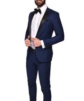 Ultra Slim Blue Tuxedo by Steven Land