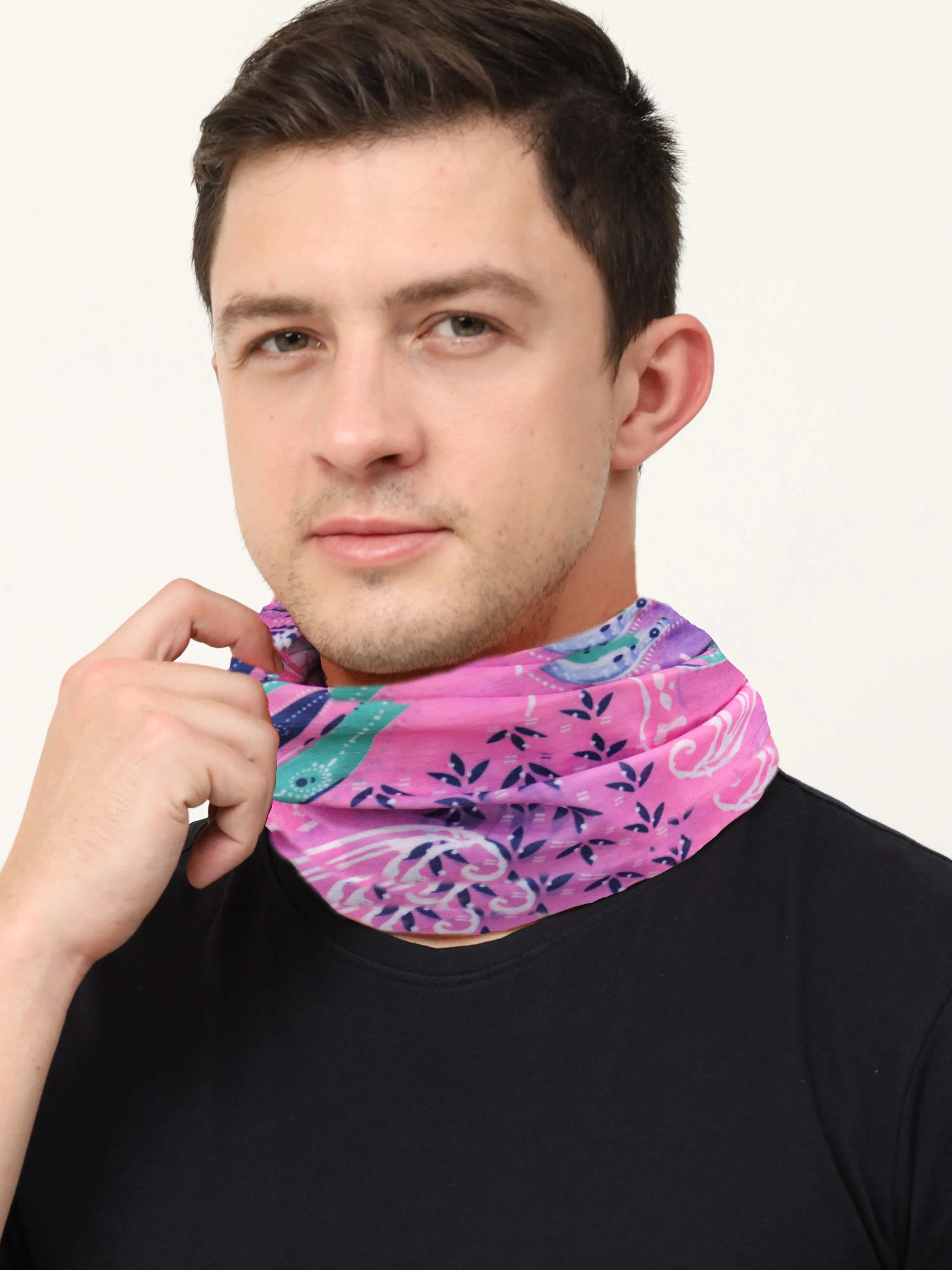 UrGear Men Women Unisex Adults and Kids Light Purple Printed Bamboo Anti Microbial Multipurpose FREE SIZE Bandana