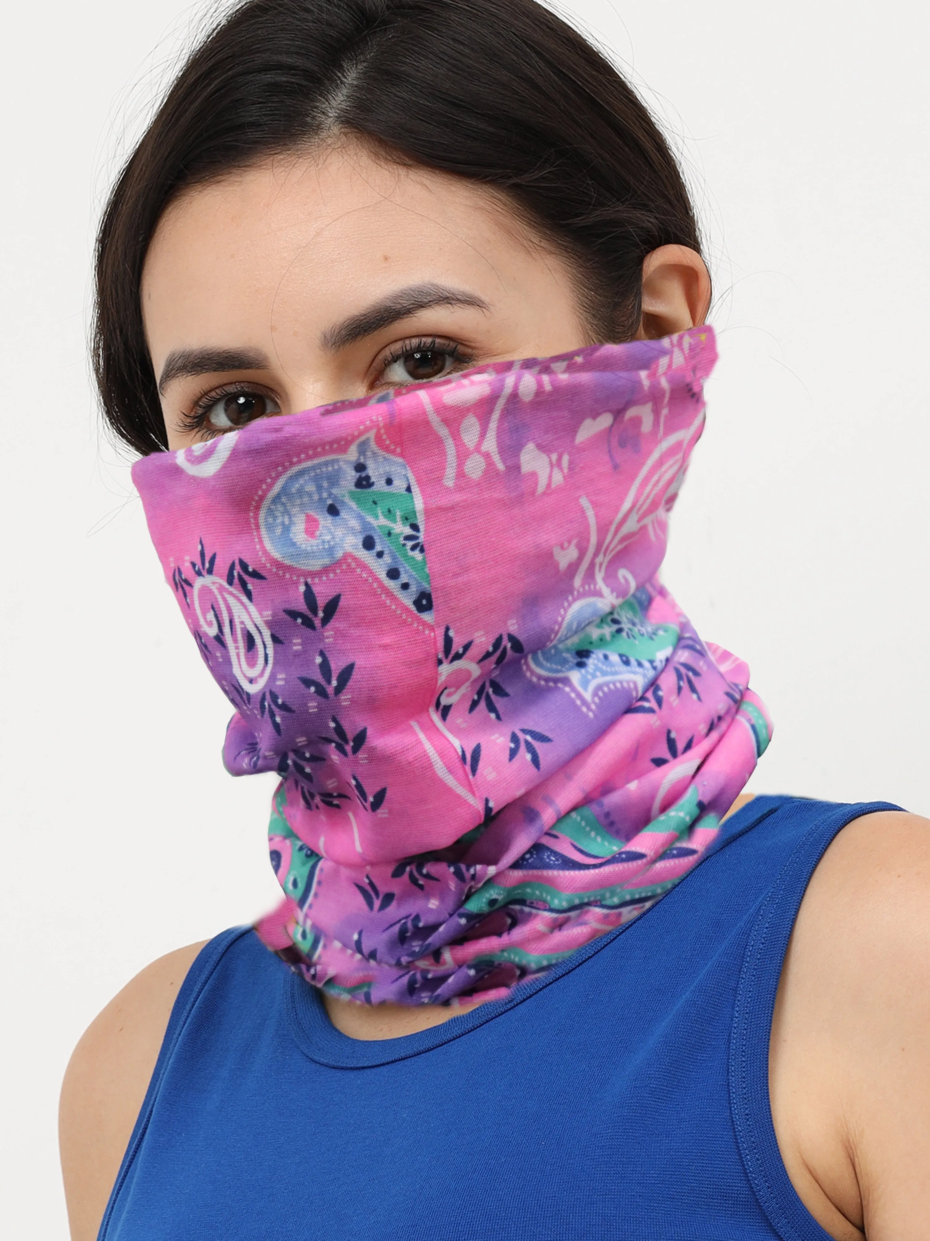 UrGear Men Women Unisex Adults and Kids Light Purple Printed Bamboo Anti Microbial Multipurpose FREE SIZE Bandana