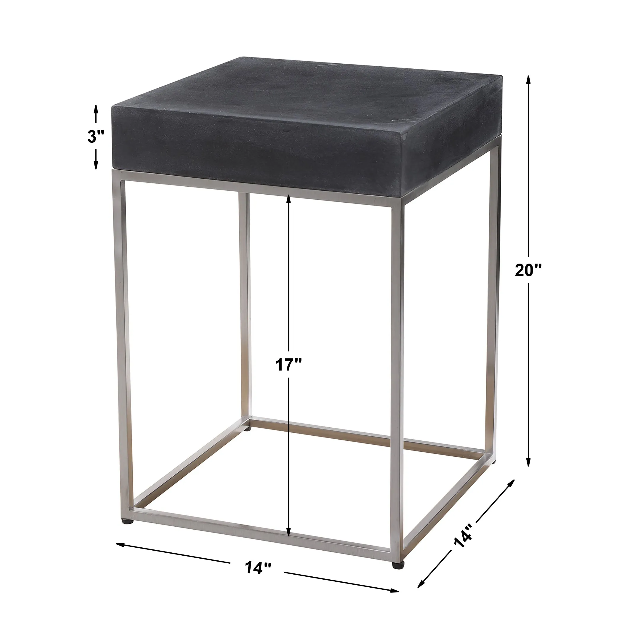 Uttermost Jase Black Concrete Accent Table