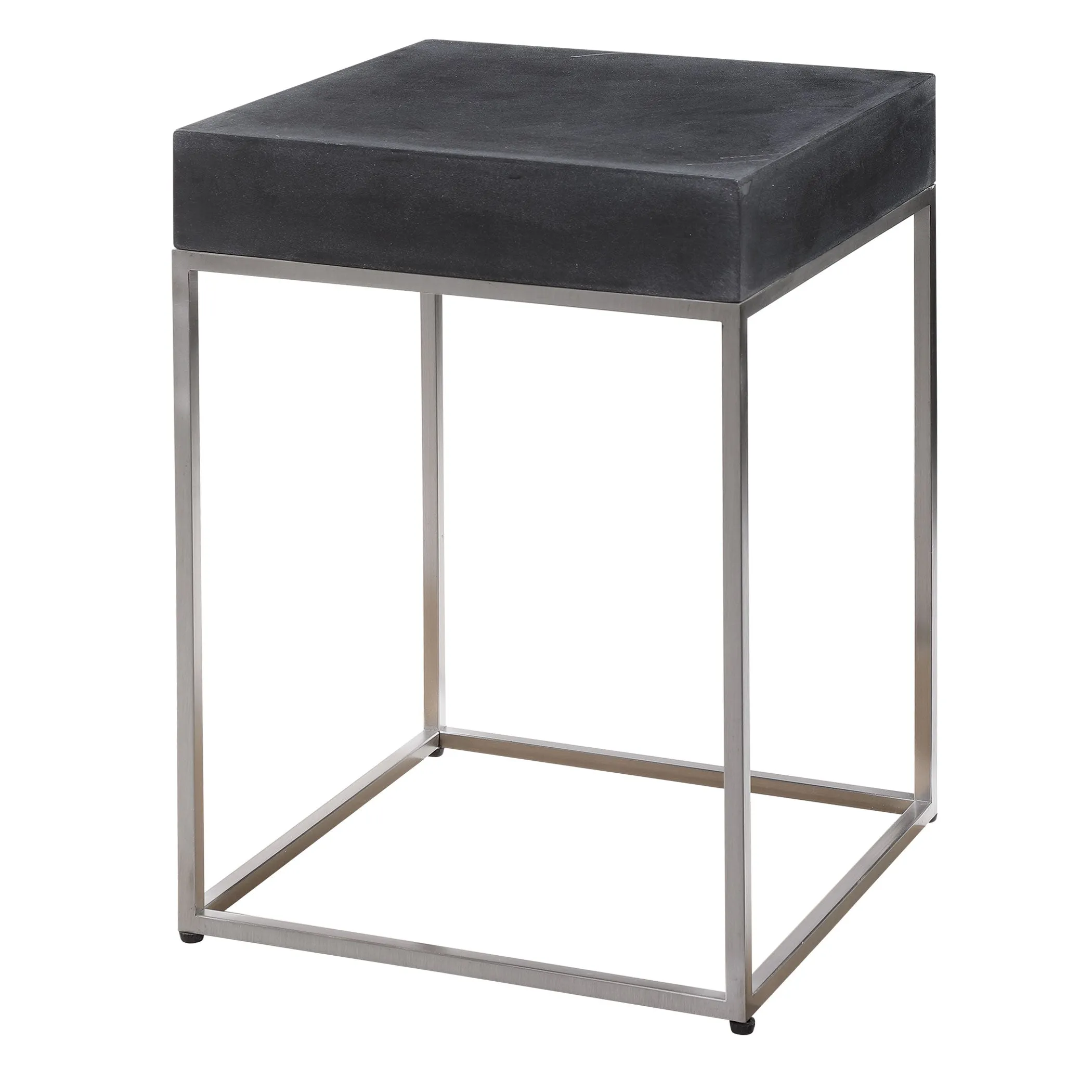 Uttermost Jase Black Concrete Accent Table