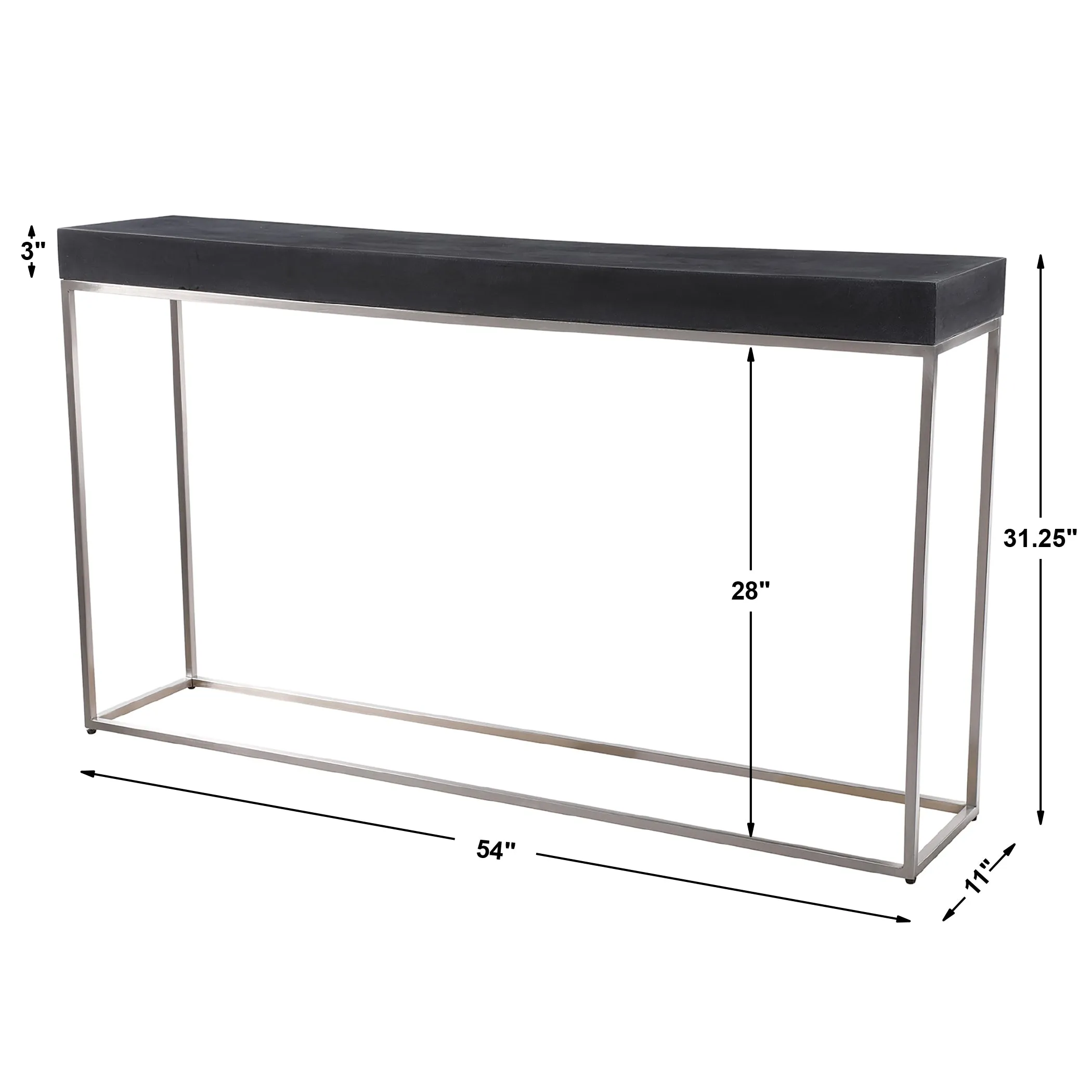 Uttermost Jase Black Concrete Console Table