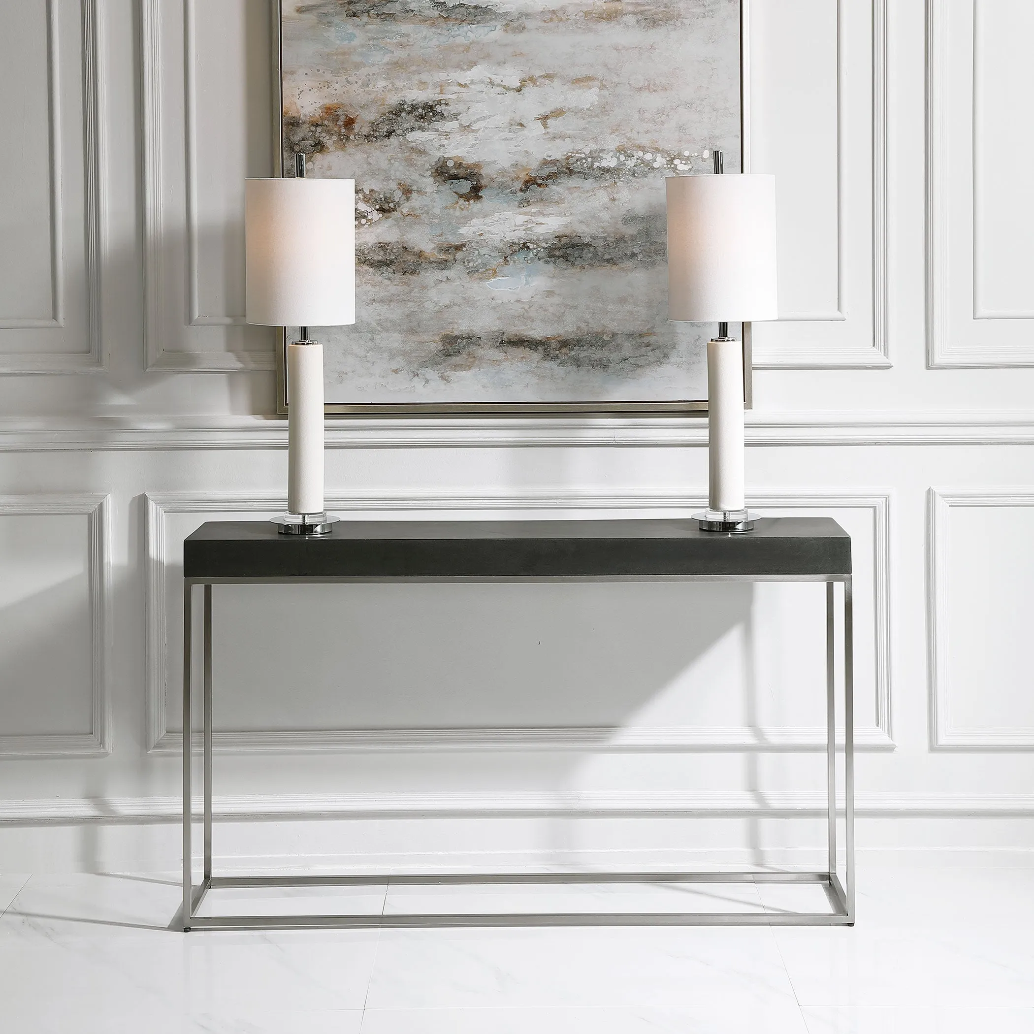 Uttermost Jase Black Concrete Console Table