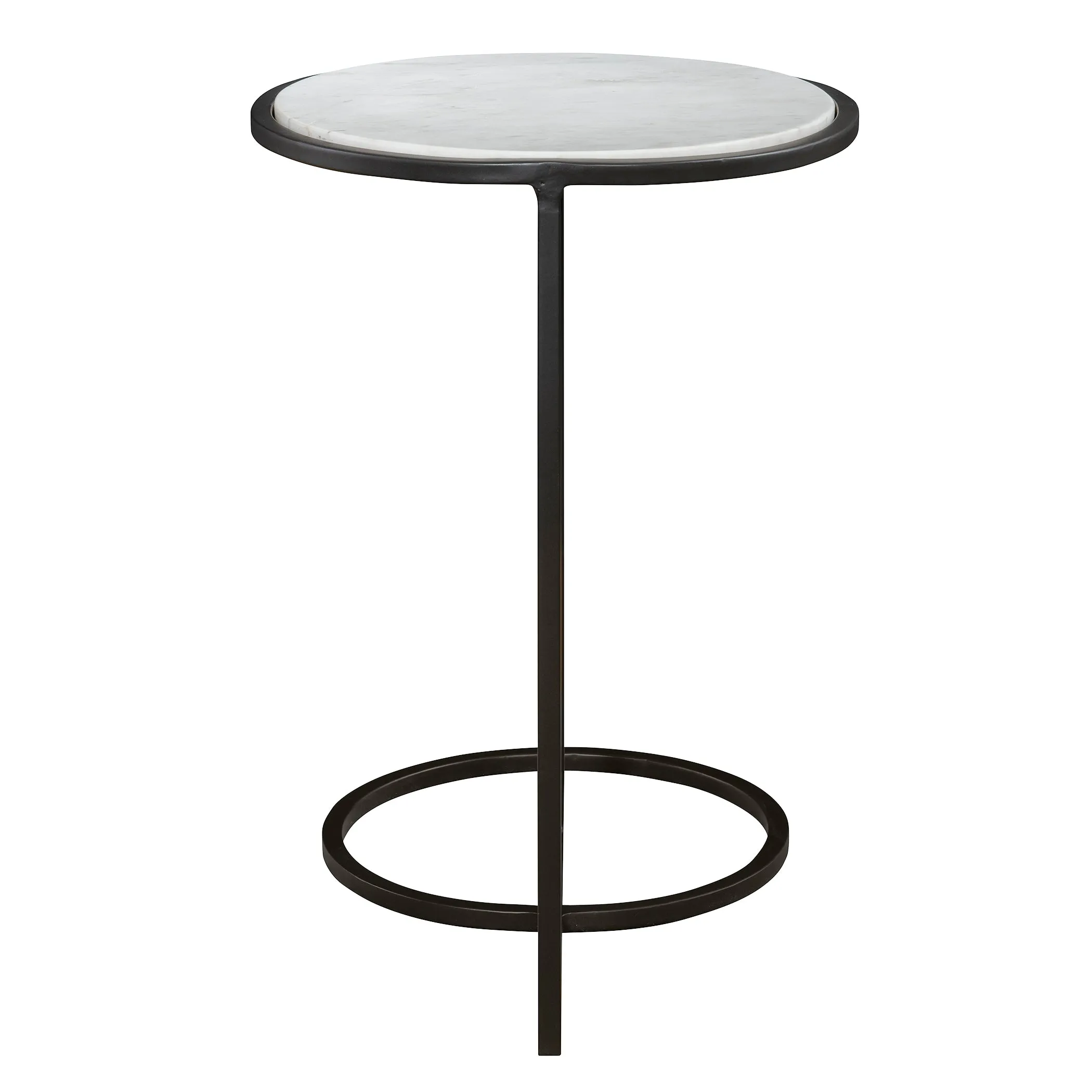 Uttermost Twofold White Marble Accent Table