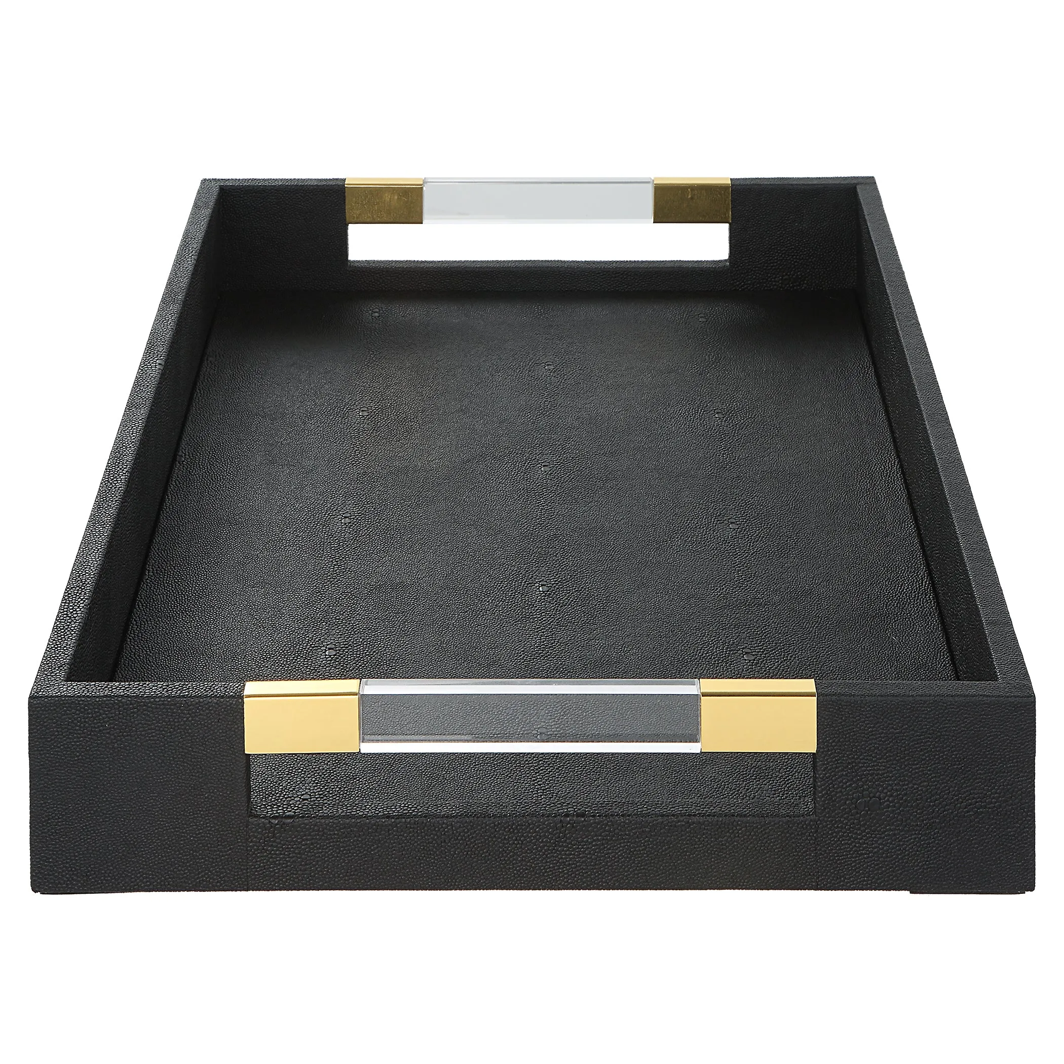 Uttermost Wessex Black Shagreen Tray