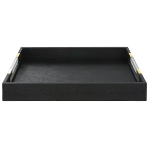 Uttermost Wessex Black Shagreen Tray