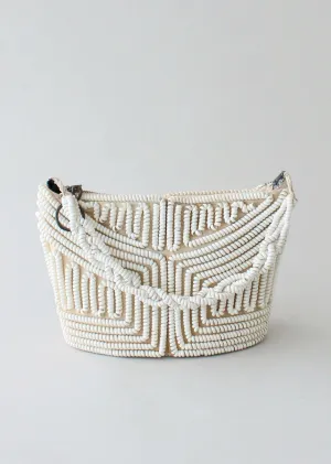 Vintage 1940s White Telephone Cord Purse