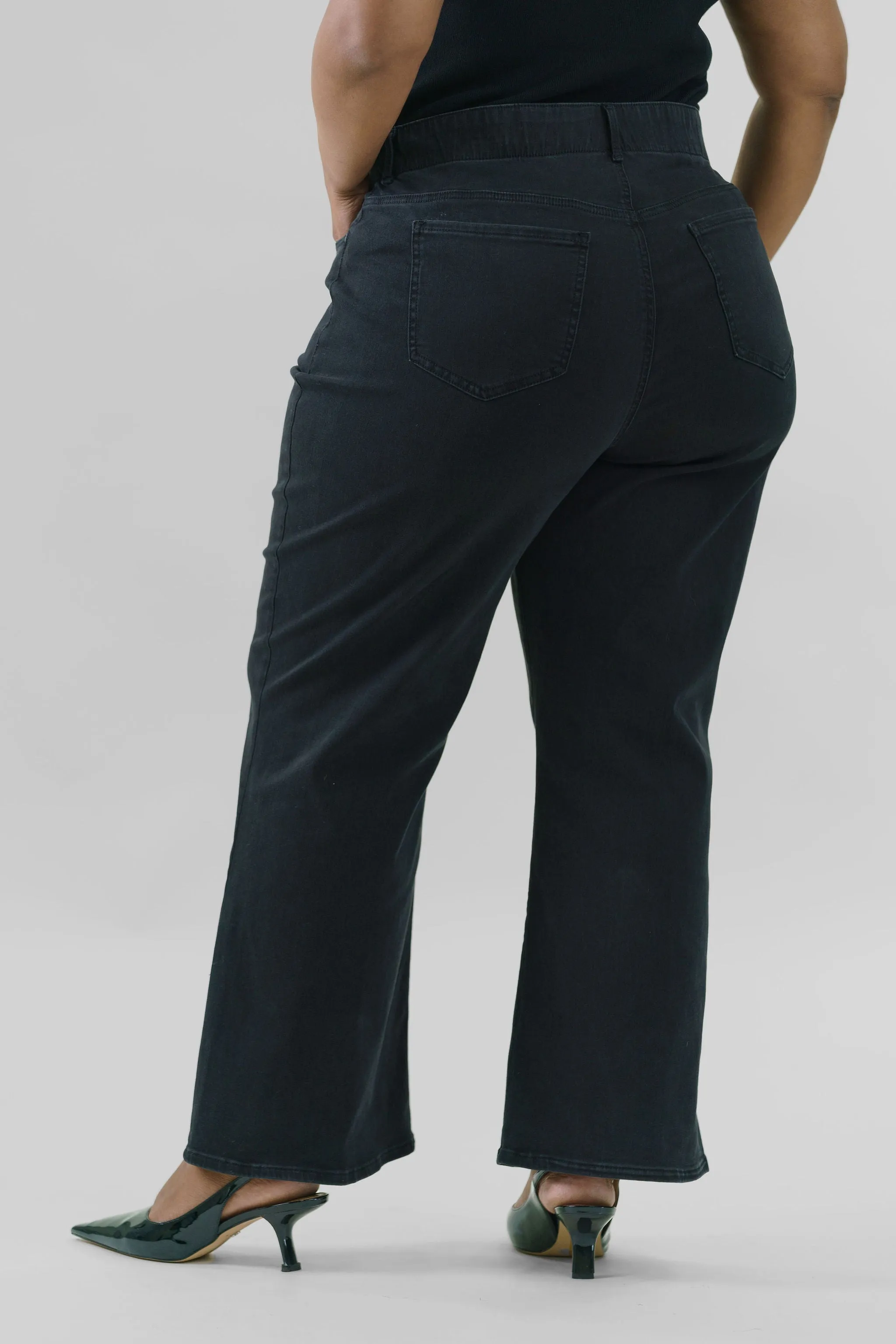 WAIST MATCH HIGH RISE MAJOR WIDE LEG JEAN