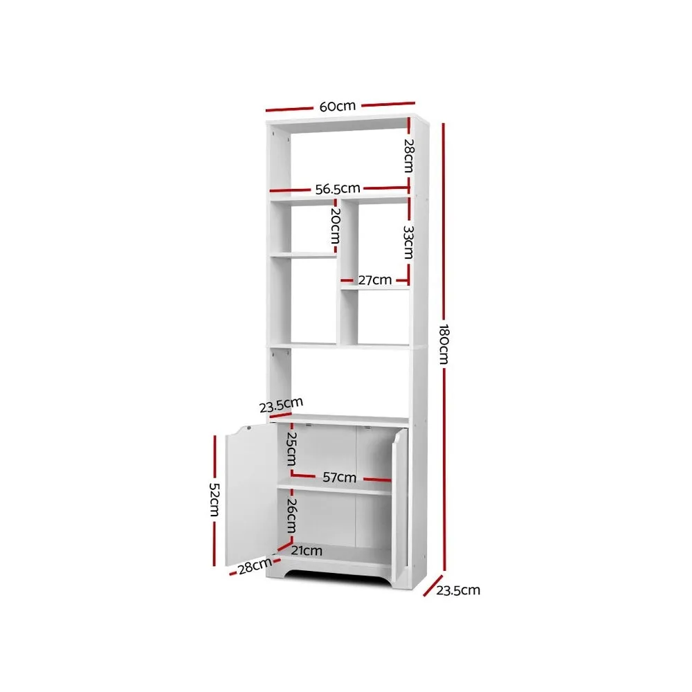 White Display Cabinet Shelves Shelf Unit Cupboard Storage Space