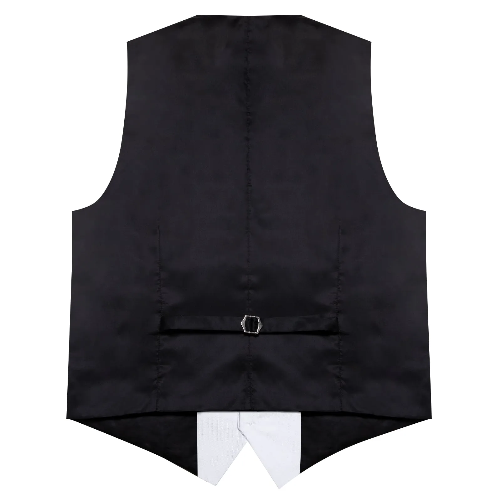 White Solid Silk Men's Classic Vest with Two Pockets