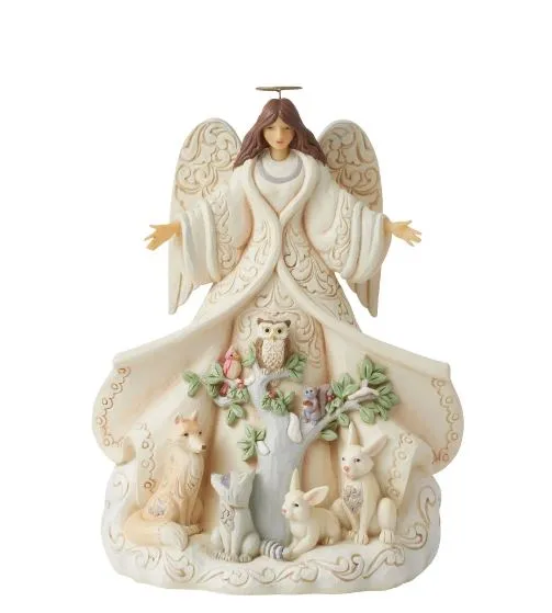 White Woodland Angel with Coat